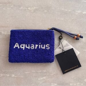 NWT America Beyond Celestial Beaded Zodiac Coin Purse Aquarius